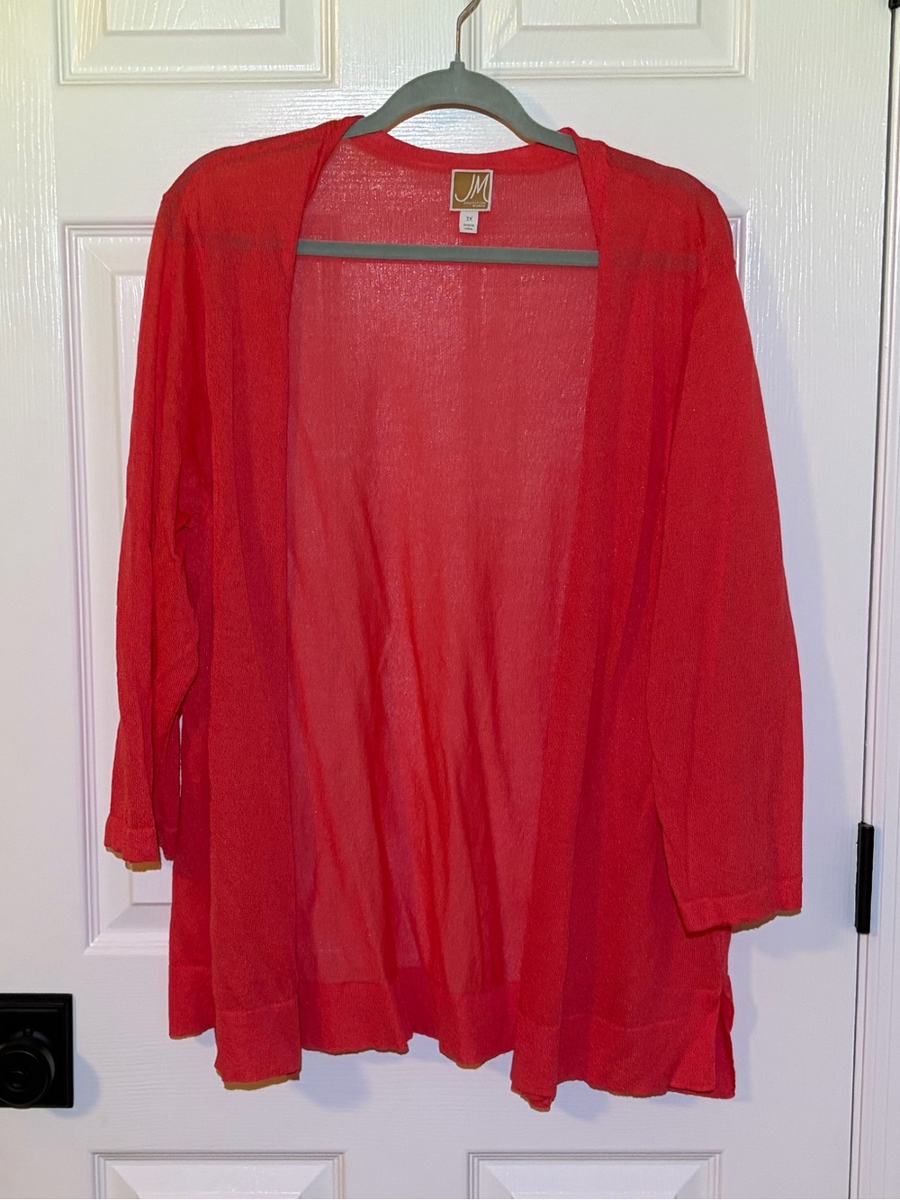 JM Collection Open-Front Lightweight Cardigan Duster. Fits size XL to 3X